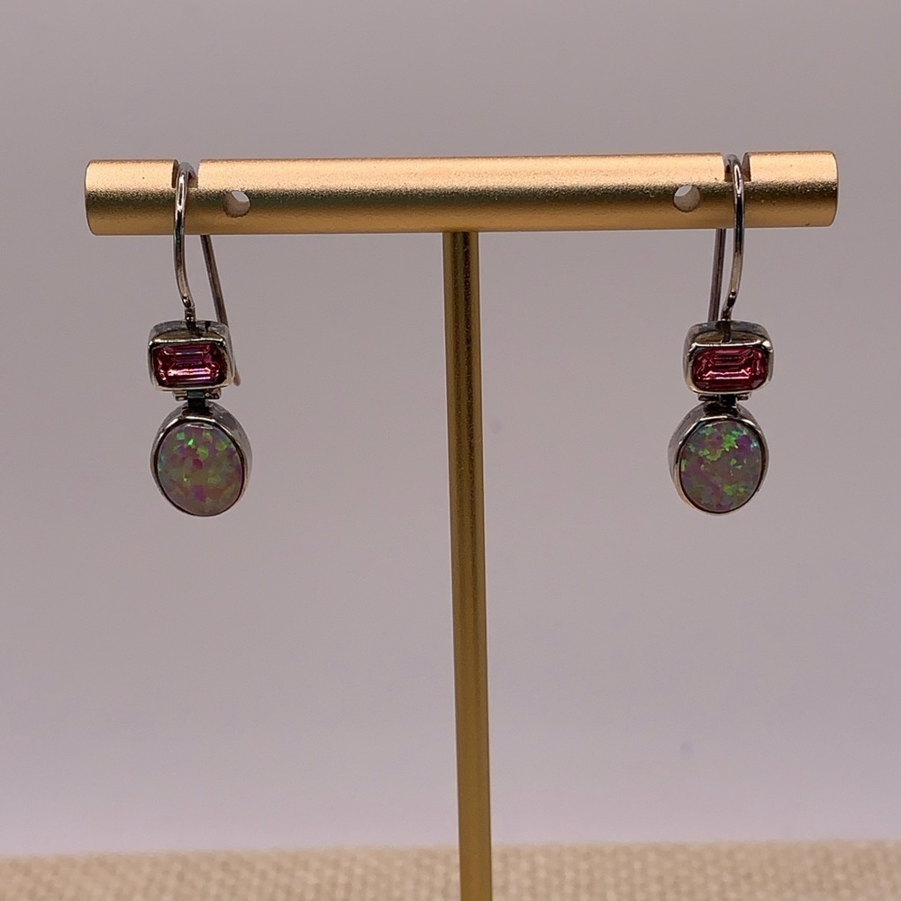 Opal And Pink Topaz Sterling Earrings 35$